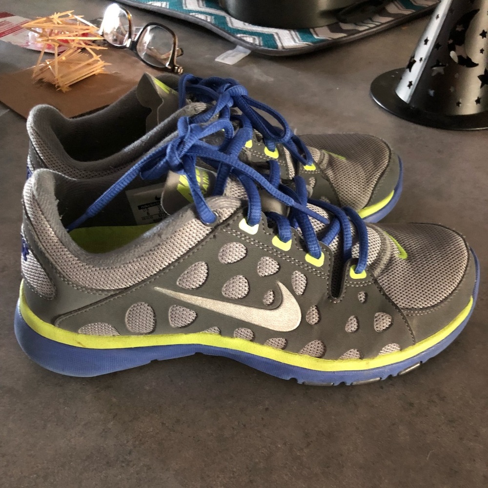 Blue and Grey Nike Shoes